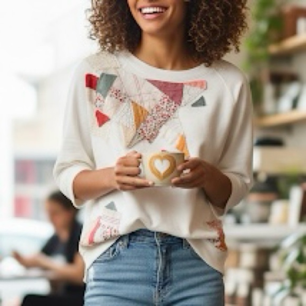 Anthropologie Postmark Patchwork Boxy Boho Short … - image 1